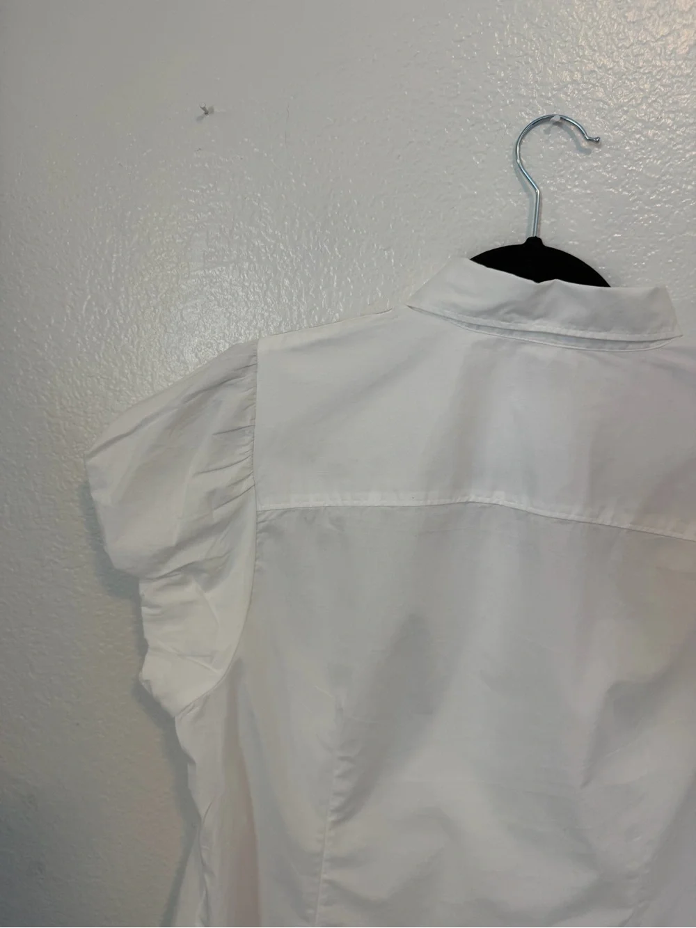 NWOT J.Crew White Puff Sleeve Button-Up Cotton Blouse Approx Size L